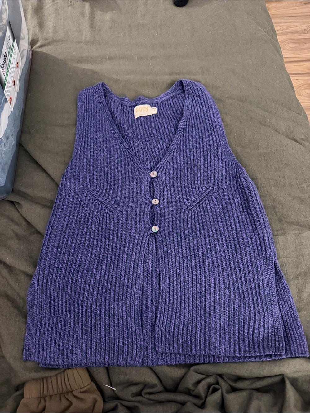 Ribbed Button-Front Sweater Vest
